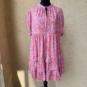 KARLIE Ruffle Tier Mini Dress Short Sleeve